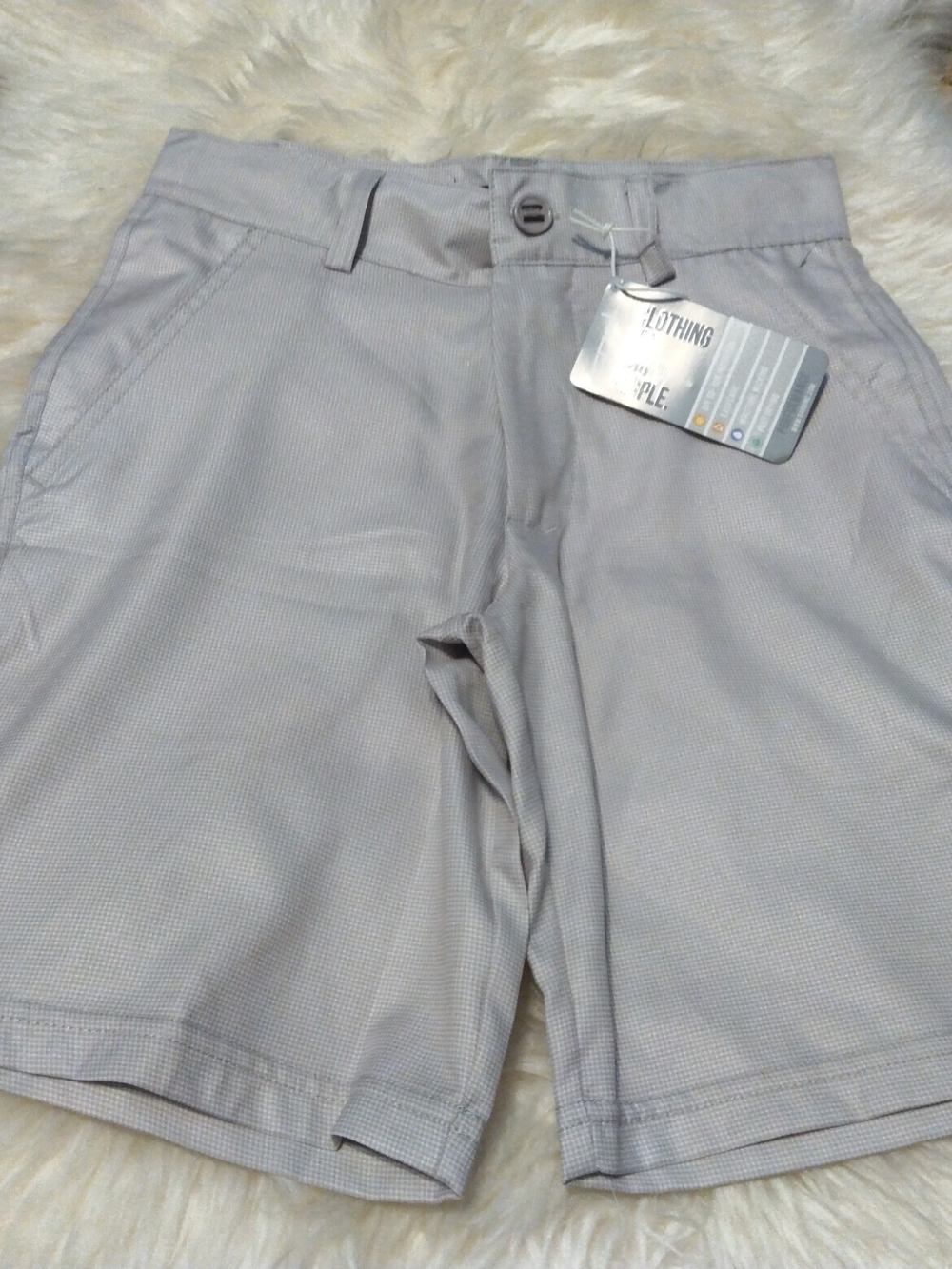 Garb Boys Gray Check Performance Shorts in size M (7-8) NWT